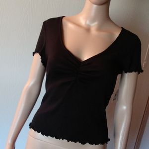 NEW Altar'd State black v neck ribbed crop top M